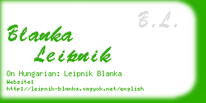 blanka leipnik business card